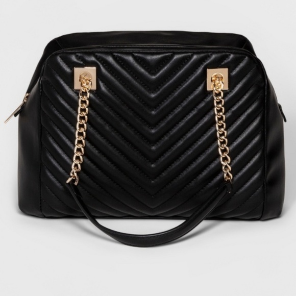 quilted satchel handbag